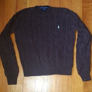 Ralph Lauren cable knit brown sweater